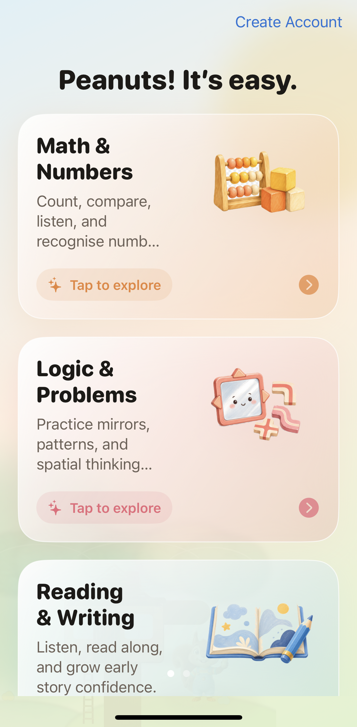 Peanuts category dashboard screenshot